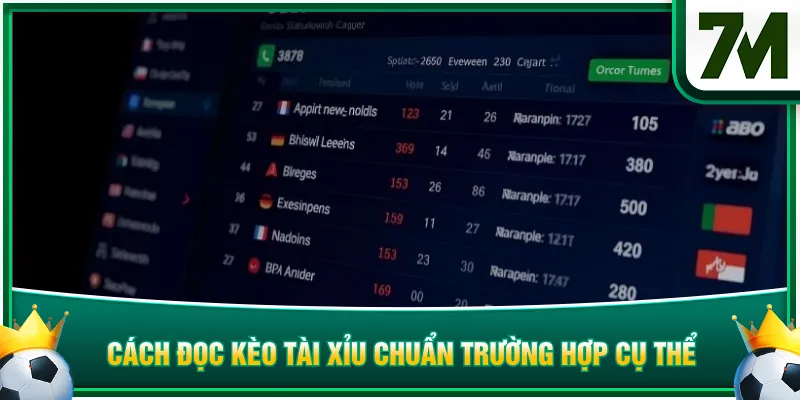 Cách đọc kèo Tài Xỉu chuẩn trường hợp cụ thể
